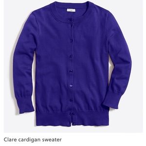 J.Crew 3/4 sleeve royal purple Clare cardigan